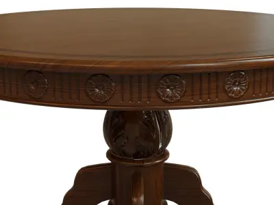 Wooden table with carvings 1200 3D model