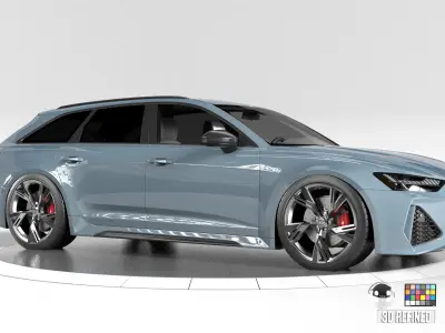 Audi RS6 -Rigged and Render Ready-unreal-vray-redshift 3D model