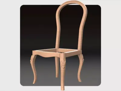 Woodcarving chair for CNC 07 3D model