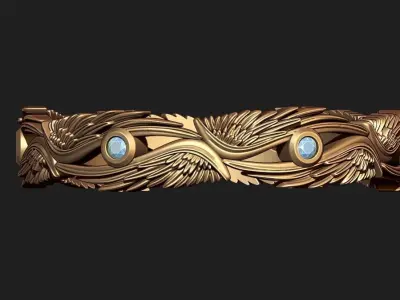 AN ELVEN RING WITH STONES 3D print model