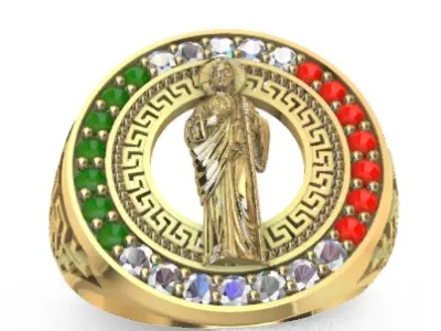 Saint Jude Signet Ring anillo san judas 3D print model