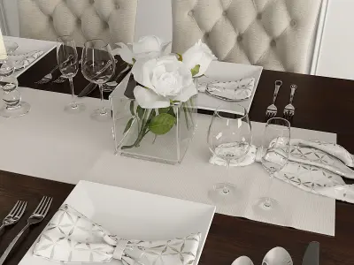 Table Chairs Laying 3D model