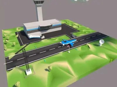 Airport Cartoon 3D model