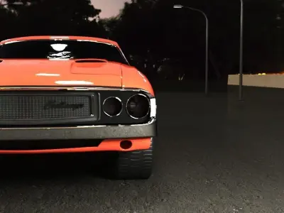 Dodge Challenger Rigged 3D model