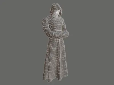 Hooded Statue Low-poly 3D model