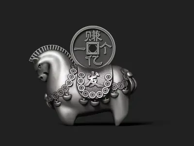 Statuette Money Horse 3D print model