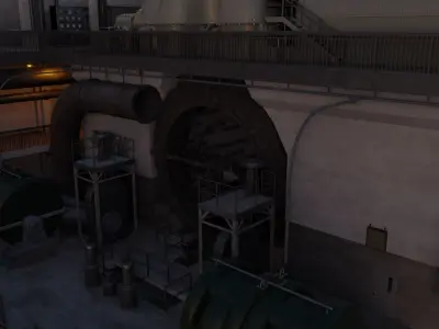 1920s Power plant turbine hall 3D model