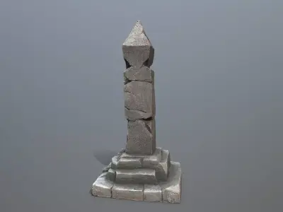 pillar Low-poly 3D model 4