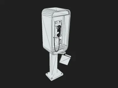 Payphone Low-poly 3D model
