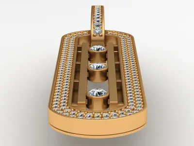 Messika Move Diamond Gold Earrings 3D print model