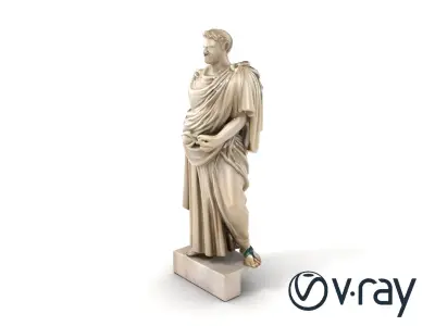 Charioteer of Delphi Statue model pack Low-poly 3D model