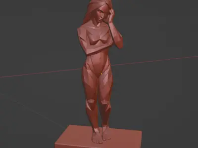 Geo Woman  Minimalist Low Poly Female Sculpture 3D print model