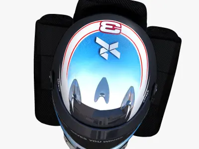 Ricciardo helmet 2017 Low-poly 3D model