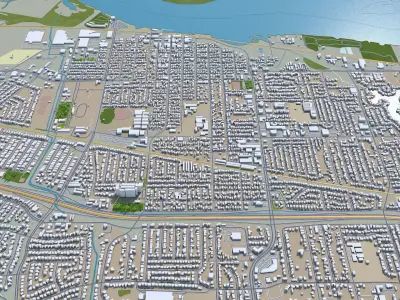 Pittsburg California USA 30Km Free low-poly 3D model