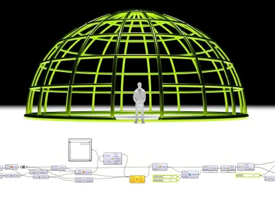 Wireframe Dome Architectural Structure 3D model