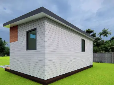 Small Tiny American House 3D Model Modern Minimal Residential 3D model