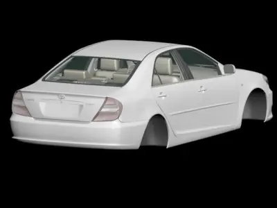 Toyota Camry 2003-2004 low poly and high poly 3D model