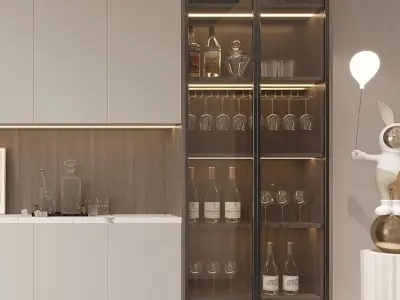 Wine Modern Cabinet 3D model