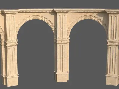 Classic Roman or greek  Peristyle Arc Low-poly 3D model