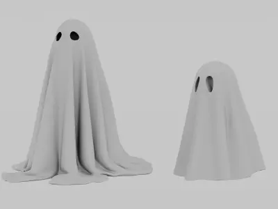 Cartoon Ghost 3D Model Stylized Halloween Decoration Low-poly 3D model