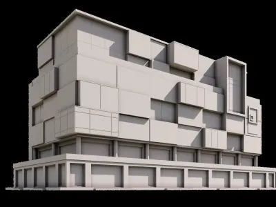 07 Modern Concrete Building 3D model