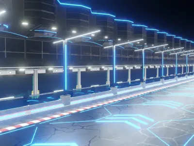 Generic Race Track futuristic Low-poly 3D model