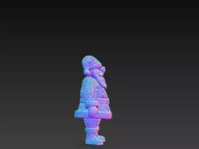 3D Santa Claus Model Merry Christmas Scene 3D print model