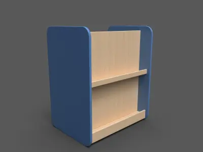 Medium Shelf Blue Low-poly 3D model