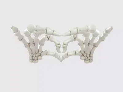 Skeleton Hands Heart Gothic Anatomy Bone Art 3D print model