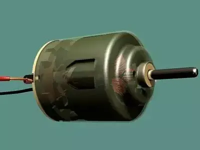 DC motor educational animation 3D model