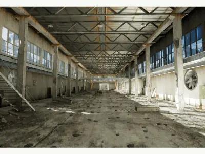 Abandoned Factory Low-poly 3D model