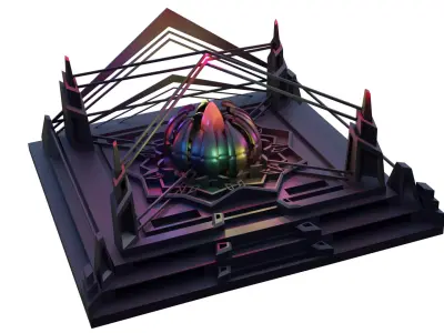 Lotus Temple Low-poly 3D model