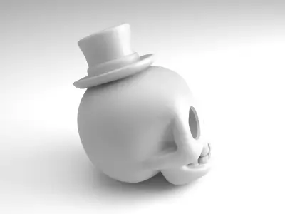 Gentleman skull Figure  3D Printable Model 3D print model