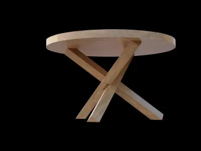 Table wooden 3 Low-poly 3D model