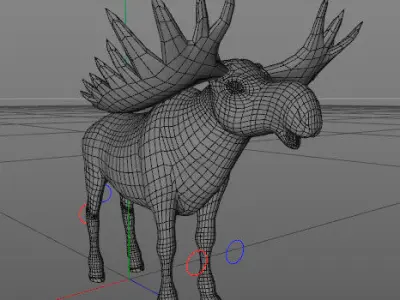 Moose with antlers Low-poly 3D model