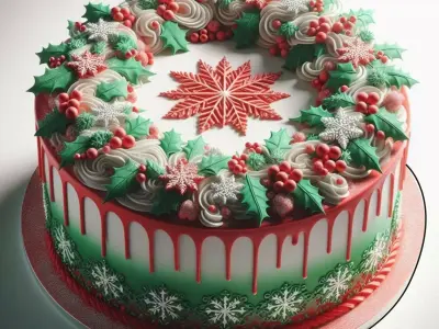 3D Holiday Cake with Christmas Decoration 3D print model