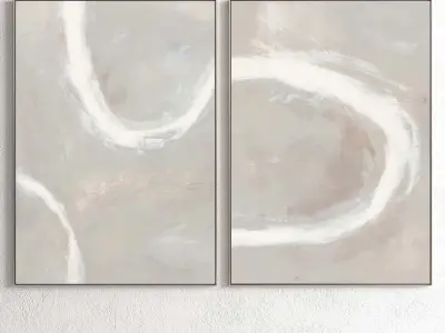 Plaster Two Photo Frame 91 Low-poly 3D model