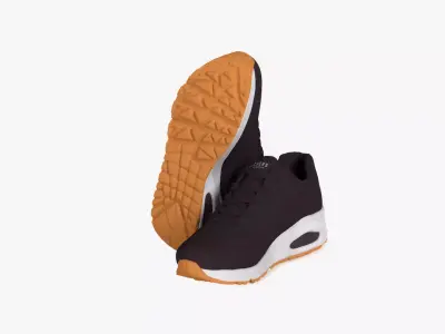 Ajio Skechers Running Shoes For Girls Black Low-poly 3D model