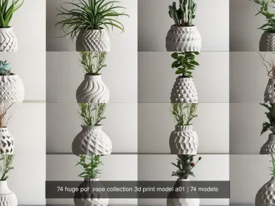 74 huge pot  vase collection 3d print model a01