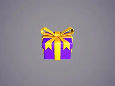 Gift Box Cartoon Low-poly 3D model