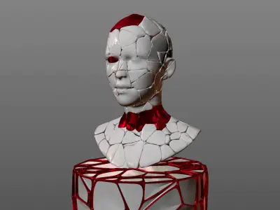 Crack Statue Sculptures 3D 3D model