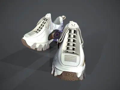 Futuristic Sneakers Low-poly 3D model