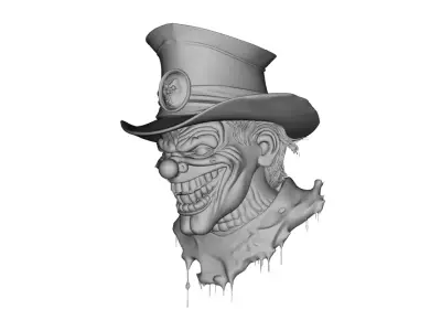 Evil Clown Head 3D Model for Jewelry Pendant Design 3D print model