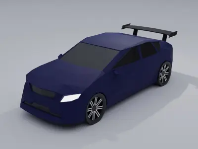 Low poly sport car 3D print model