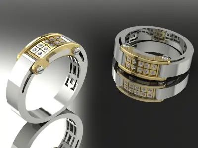 Jewelry Mens Ring Gold 3D print model buy