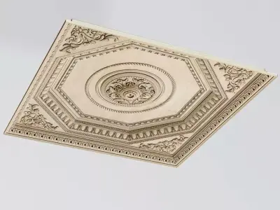 Decorative Ceiling Tile Rosette Coffers  3D model