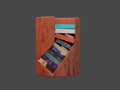 wood bookshelf  3D model