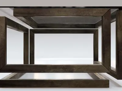 Geometric Metal Coffee Table Low-poly 3D model