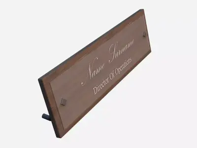 desk name plate Low-poly 3D model