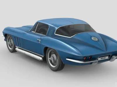 Chevrolet Corvette Sting Ray 1956 Low-poly 3D model